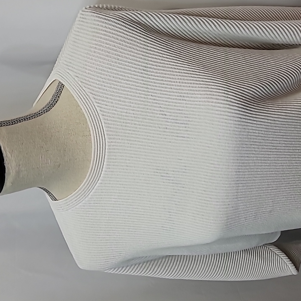 WILFRED Ribbed Viscose Linen Blend Parachute Drop Shoulder Top Blouse - Picture 2 of 9